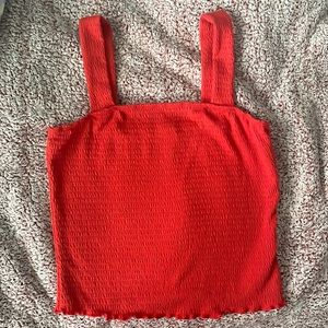 Red cropped tank